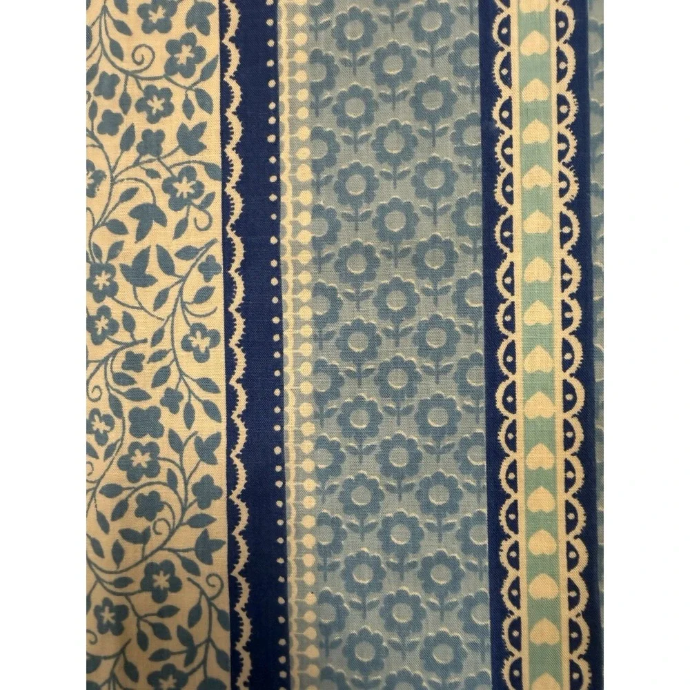 Vintage St Marys Joe Namath Double Flat Sheet Blue Floral Playmaker USA Hearts